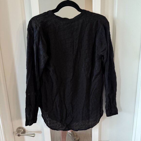 NEW Johnny Was Hunter Tie Front Blouse Size Small Color Black - Picture 5 of 5